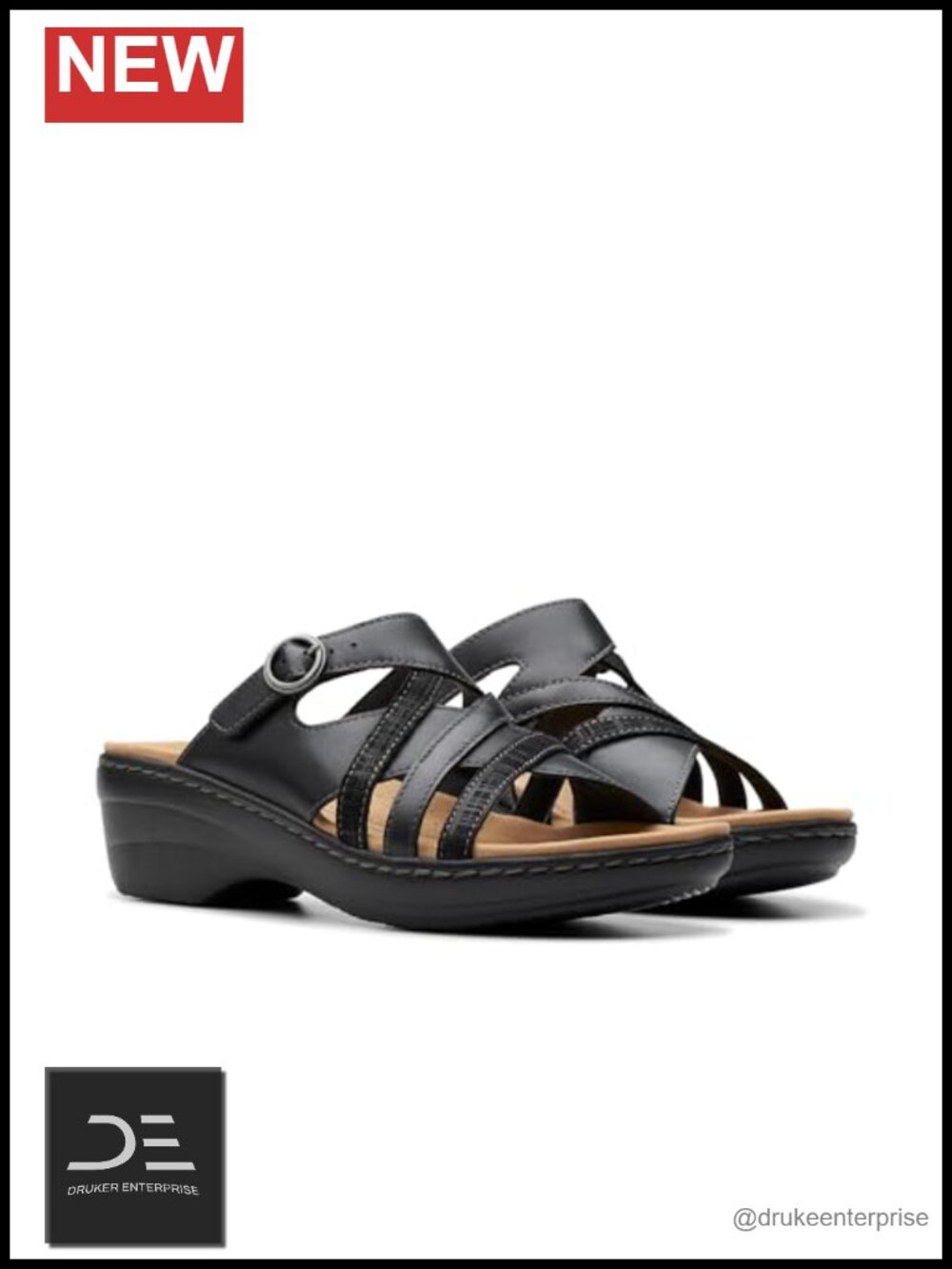 Women's Wedge Heel Sandals Slides Hook & Loop 2 Inch Heel